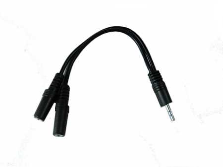 Y-Adapterkabel - 2x Stereo-Minikl.-Buchse / 1x Stereo-Minikl.Stecker