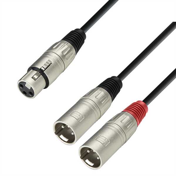 ah Cables 3-Star - Y-Kabel 2x Mono-Klinke - 1x Stereo-Klinke (1m)