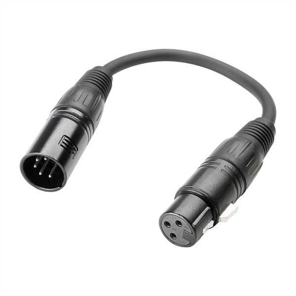 ah Cables - DMX Adapterkabel 3-pol female / 5-pol male