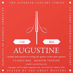 Augustine A5 rot (medium tension) Einzelsaite für Konzertgitarre