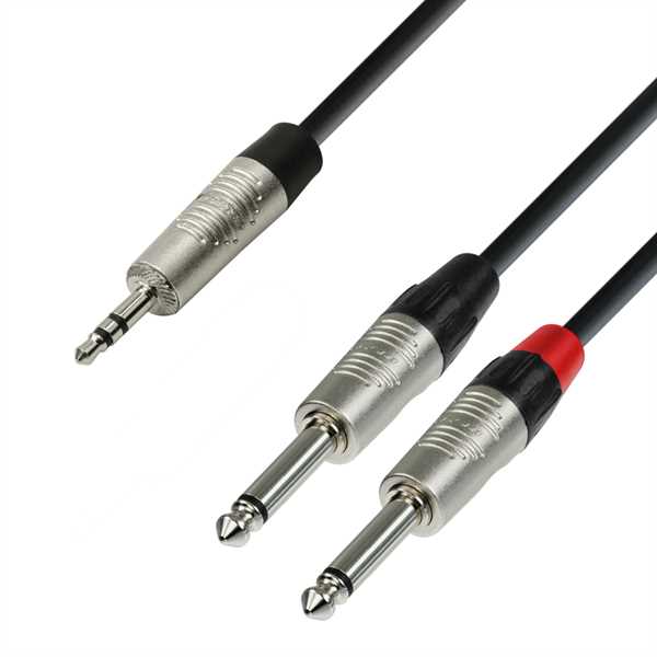 ah Cables 0,9m Y-Kabel 2x Klinke - 1x Miniklinke