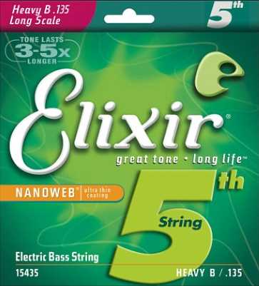 Elixir 15435 Nanoweb 5th B .135 Einzelsaite E-Bass