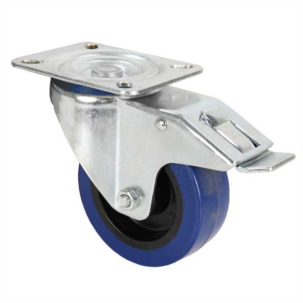 Blue Wheel 100mm Lenkrolle mit Feststeller - ah Hardware