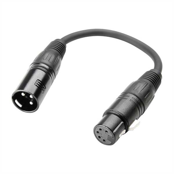 ah Cables - DMX Adapterkabel 3-pol male / 5-pol female