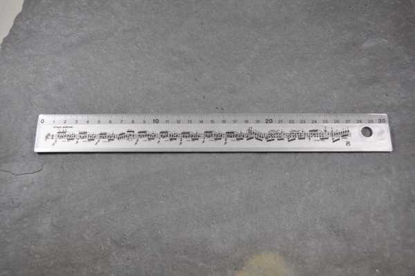 Lineal 30cm Notenlinien silber