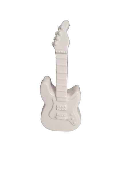 Gitarren-Spardose aus Porzellan weiß